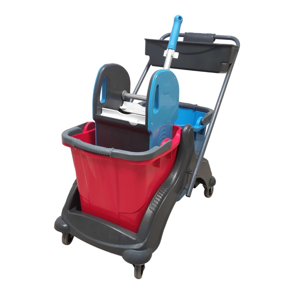 Chariot de Ménage Double Seau Professionnel – Compact & Maniable