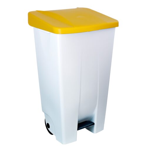 POUBELLE À PÉDALE AVEC ROUES 80 L