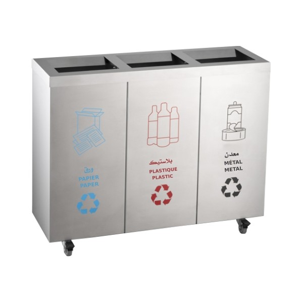POUBELLE DE TRI SÉLECTIF EN INOX 160L / 150L